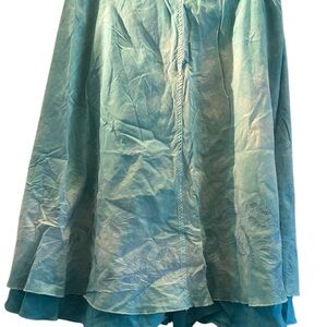 Light Blue Cotton Embroidered Skirt Small Boho Beachy